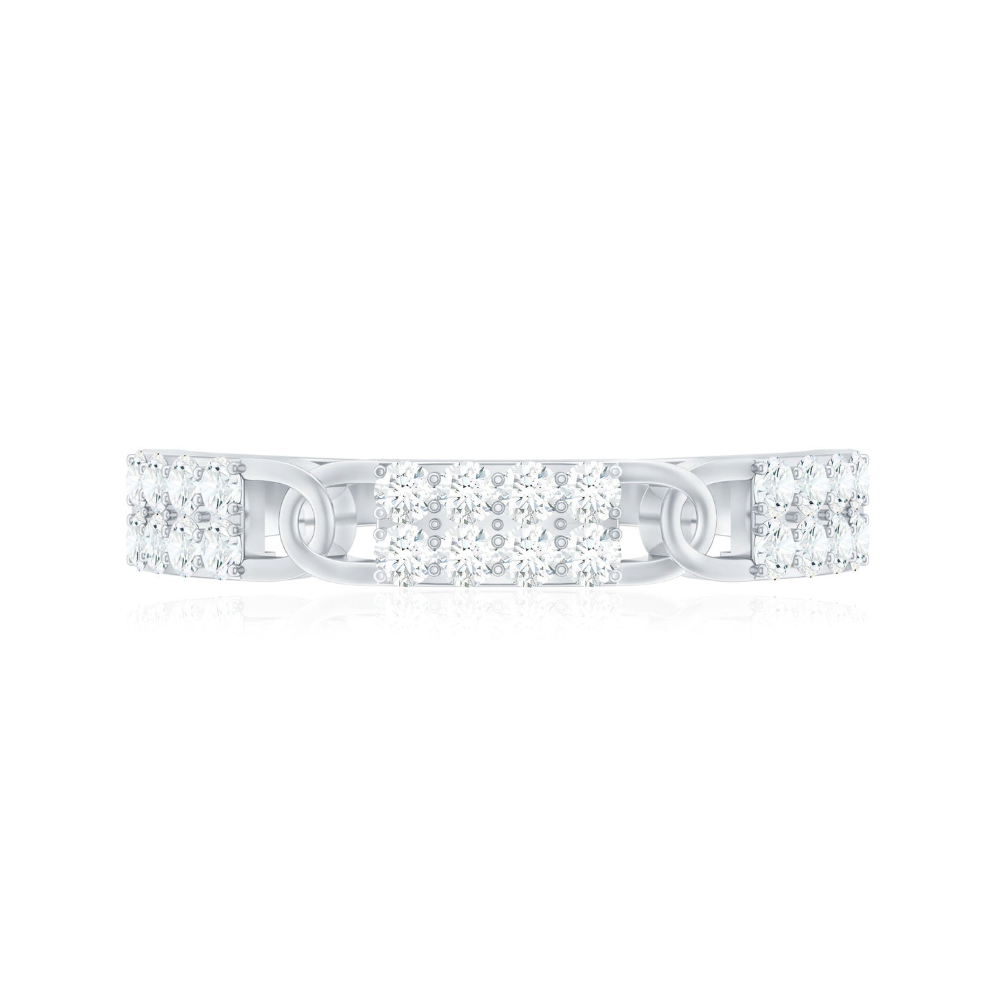 Certified Natural Diamond Interlock Half Eternity Band Ring