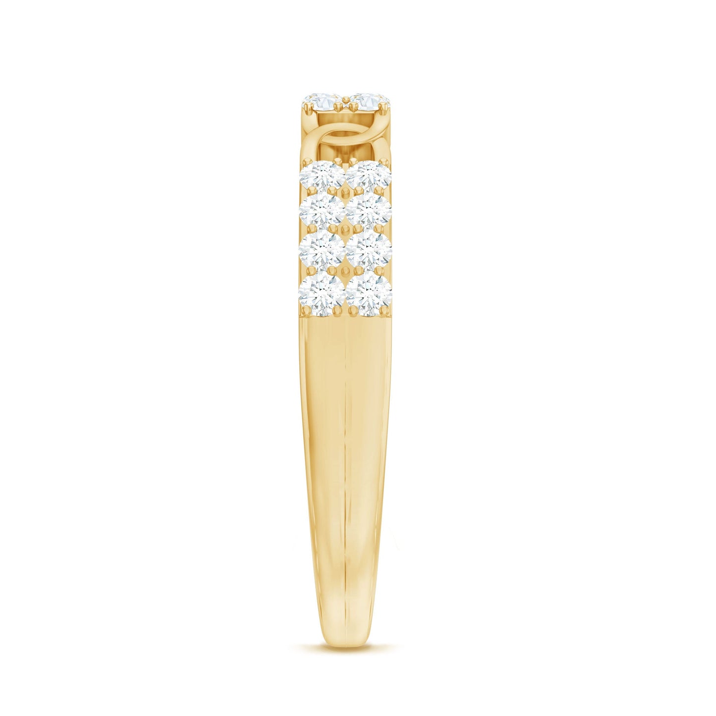 Certified Natural Diamond Interlock Half Eternity Band Ring