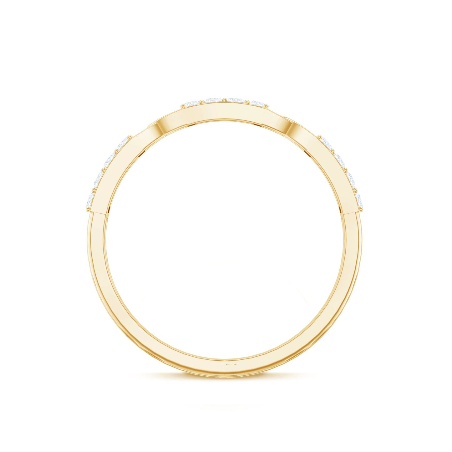Certified Natural Diamond Interlock Half Eternity Band Ring