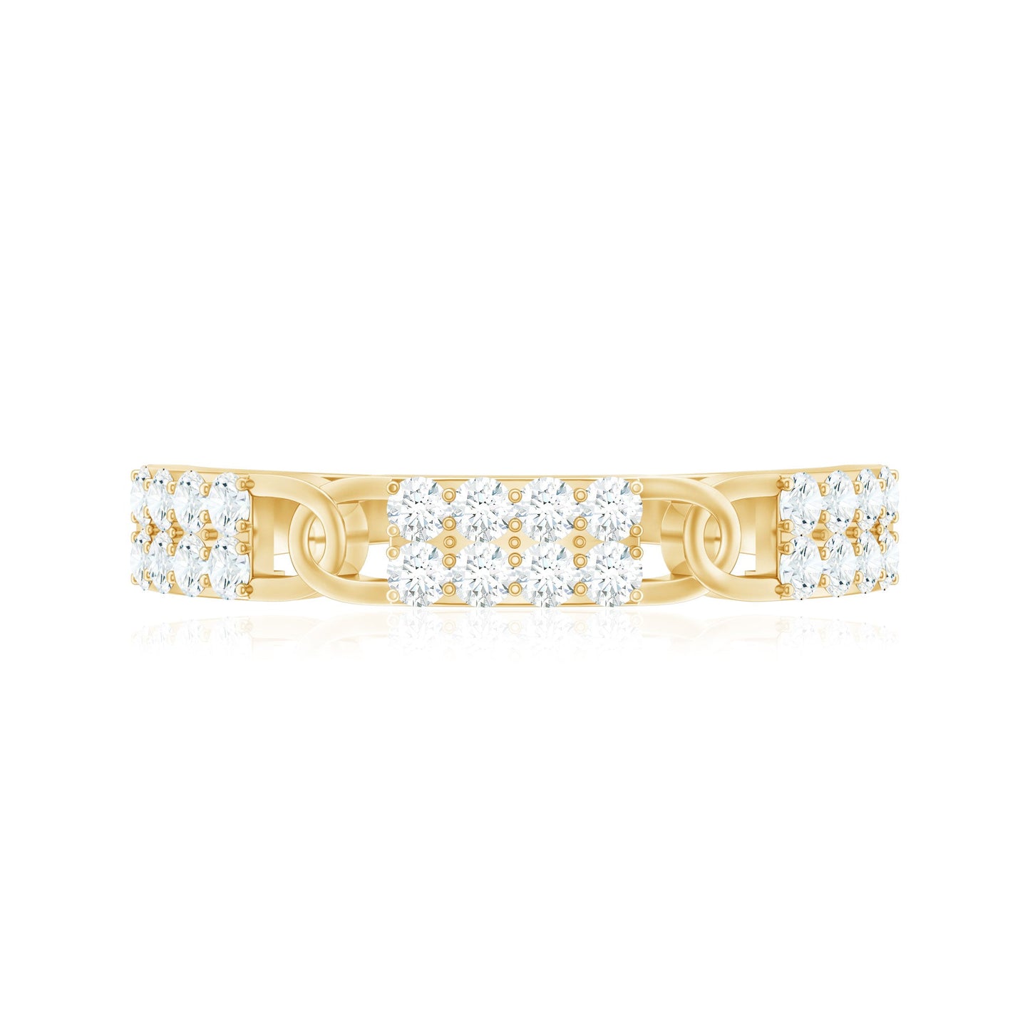 Certified Natural Diamond Interlock Half Eternity Band Ring