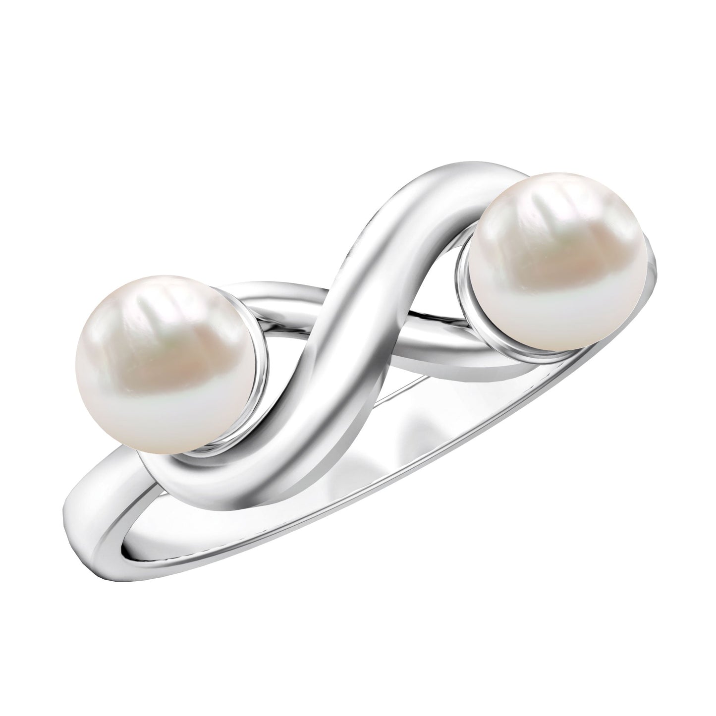 Toi et Moi Freshwater Pearl Infinity Promise Ring
