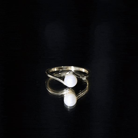 2 Carat Solitaire Freshwater White Pearl Bypass Engagement Ring for Women