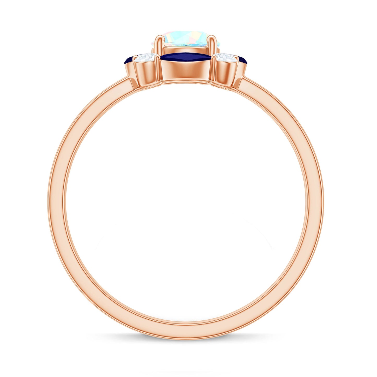 Natural Ethiopian Opal and Sapphire Designer Ring