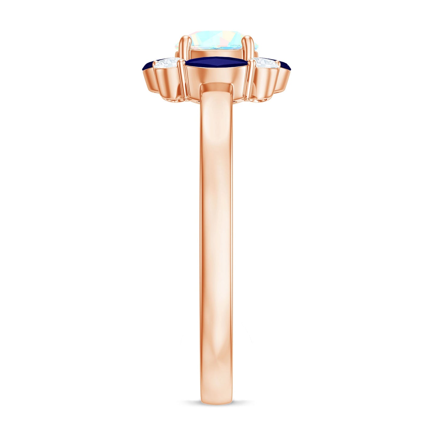 Natural Ethiopian Opal and Sapphire Designer Ring