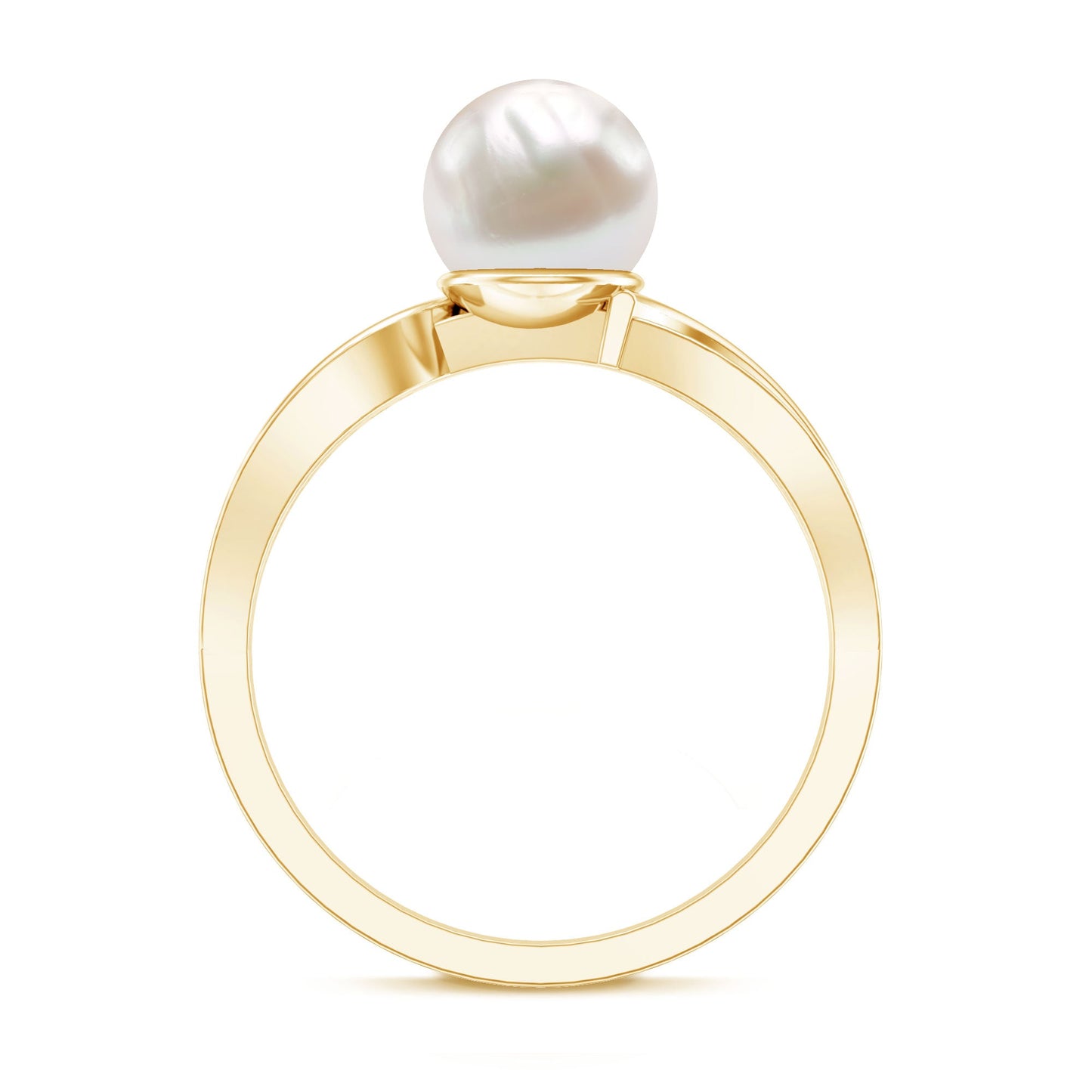 Cultured 3 Carat Freshwater Pearl Engagement Ring with Diamond