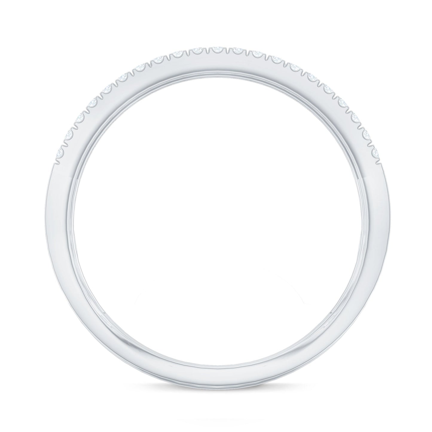 Natural Baguette Diamond Half Eternity Band With Certificate
