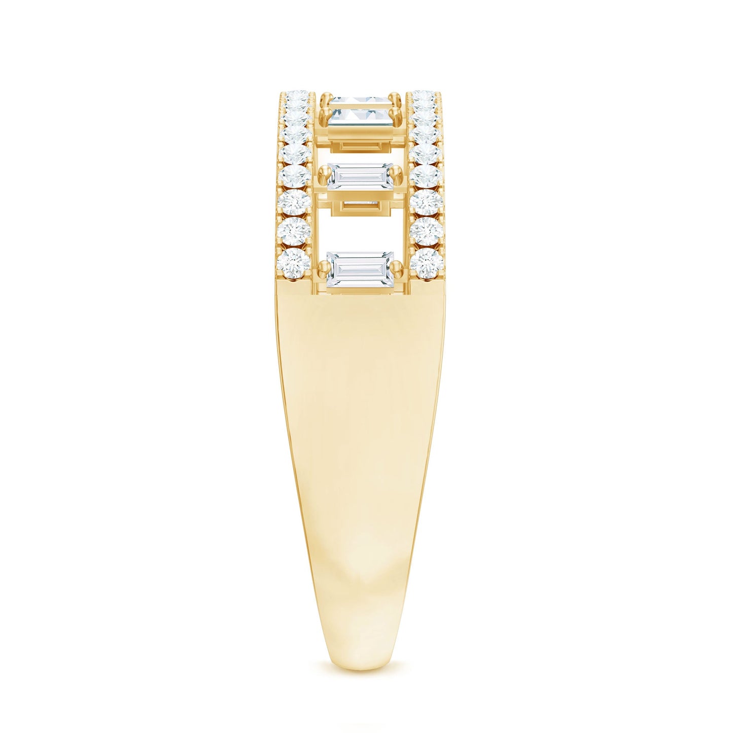 Natural Baguette Diamond Half Eternity Band With Certificate