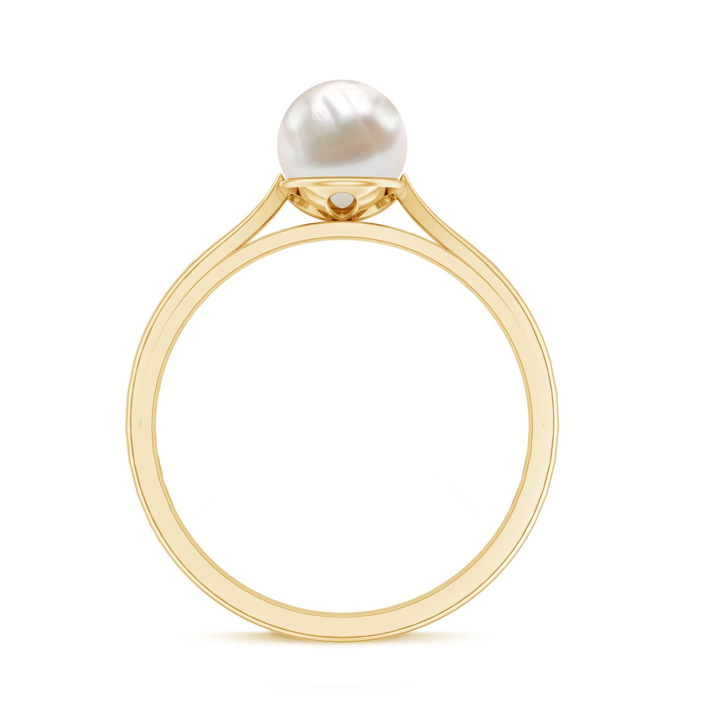 Natural 2.2 Carat Freshwater Pearl Solitaire Ring with Diamond