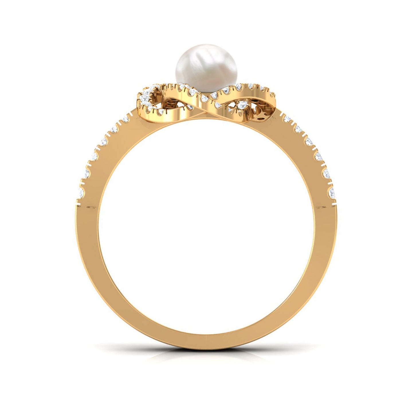 2 Carat Freshwater Pearl Engagement Ring with Diamond Accent