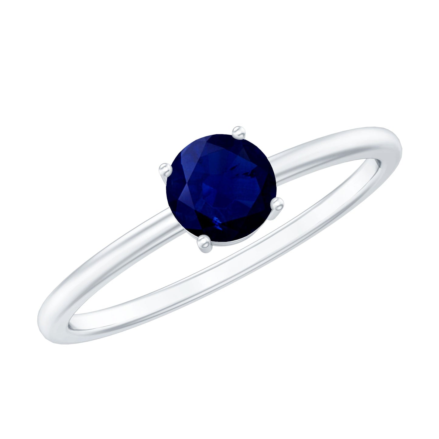 Natural 0.9 Carat Blue Sapphire Promise Ring for Women