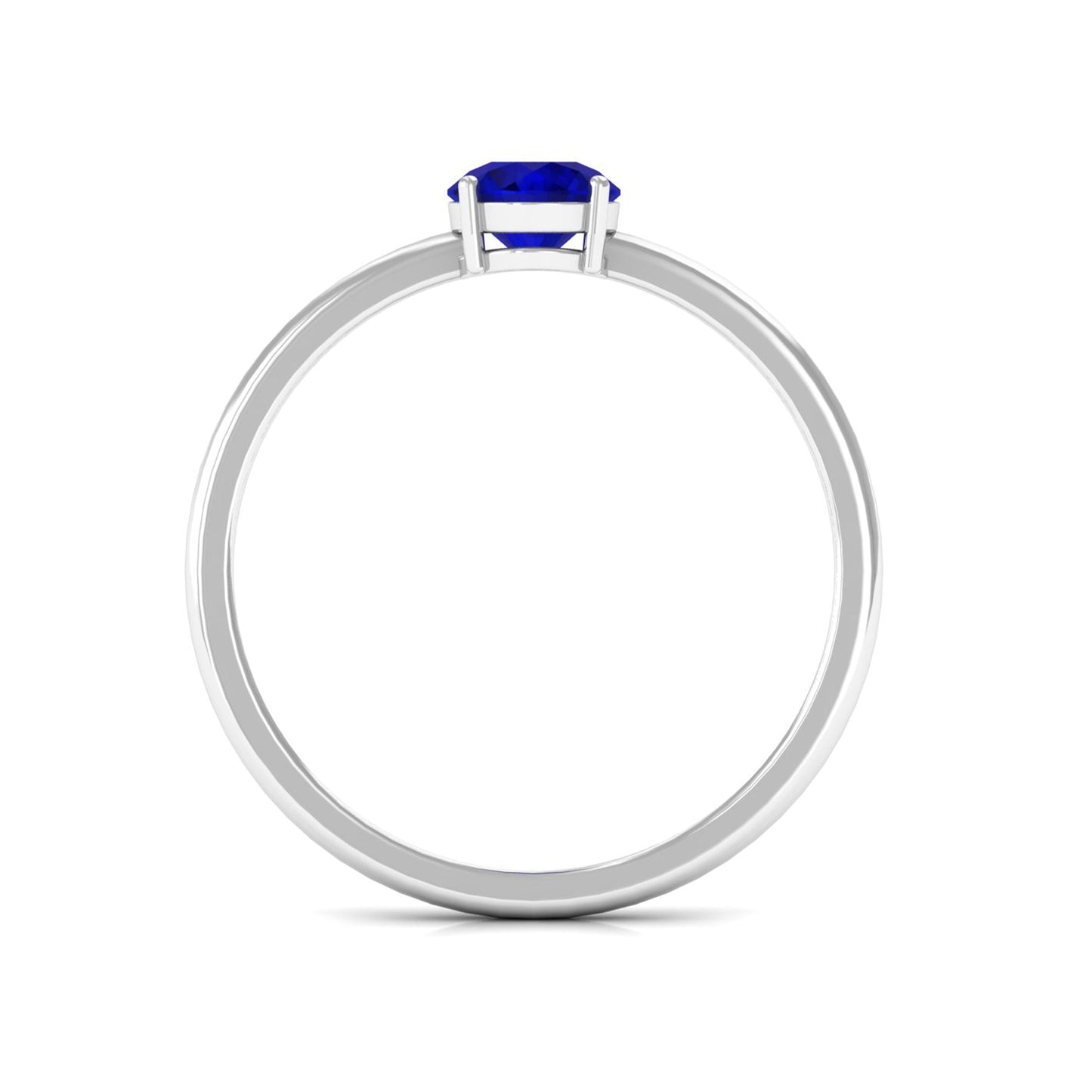 Natural 0.9 Carat Blue Sapphire Promise Ring for Women