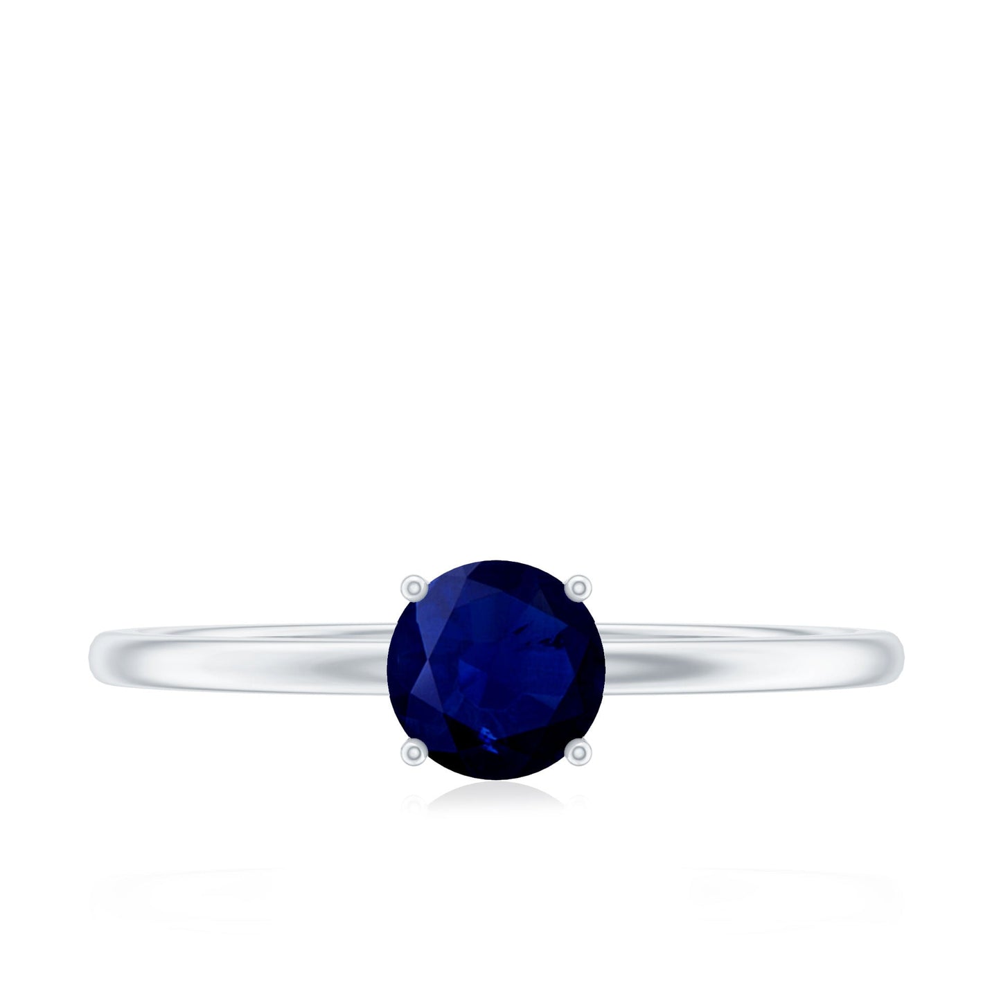 Natural 0.9 Carat Blue Sapphire Promise Ring for Women