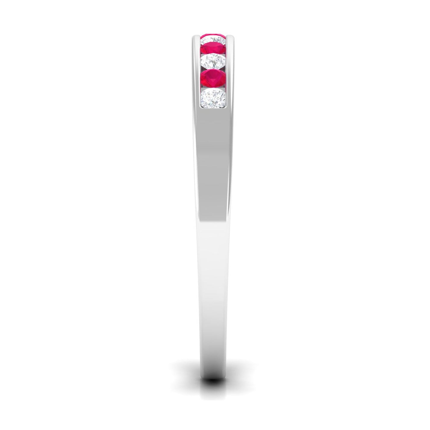 Minimal Ruby Diamond Ring in Channel Set