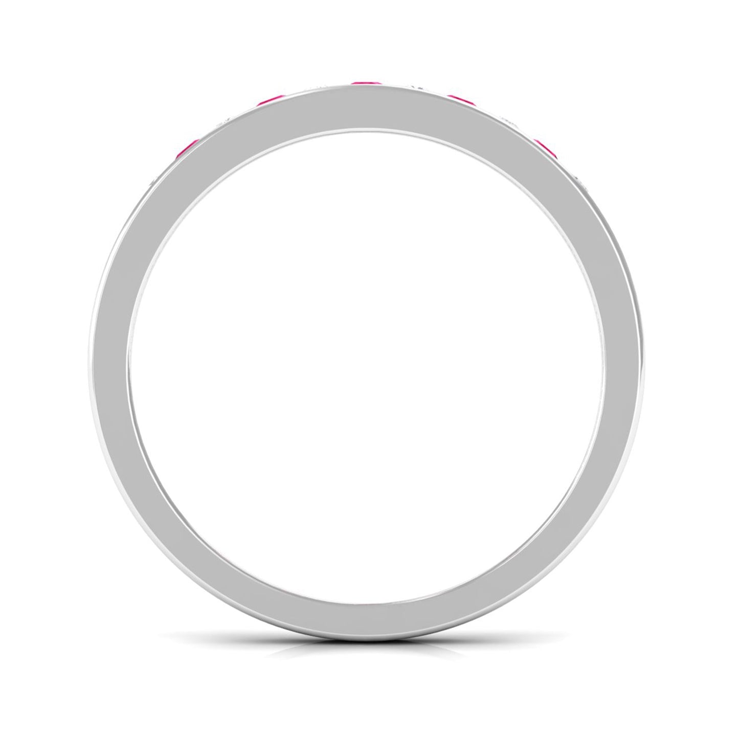 Minimal Ruby Diamond Ring in Channel Set