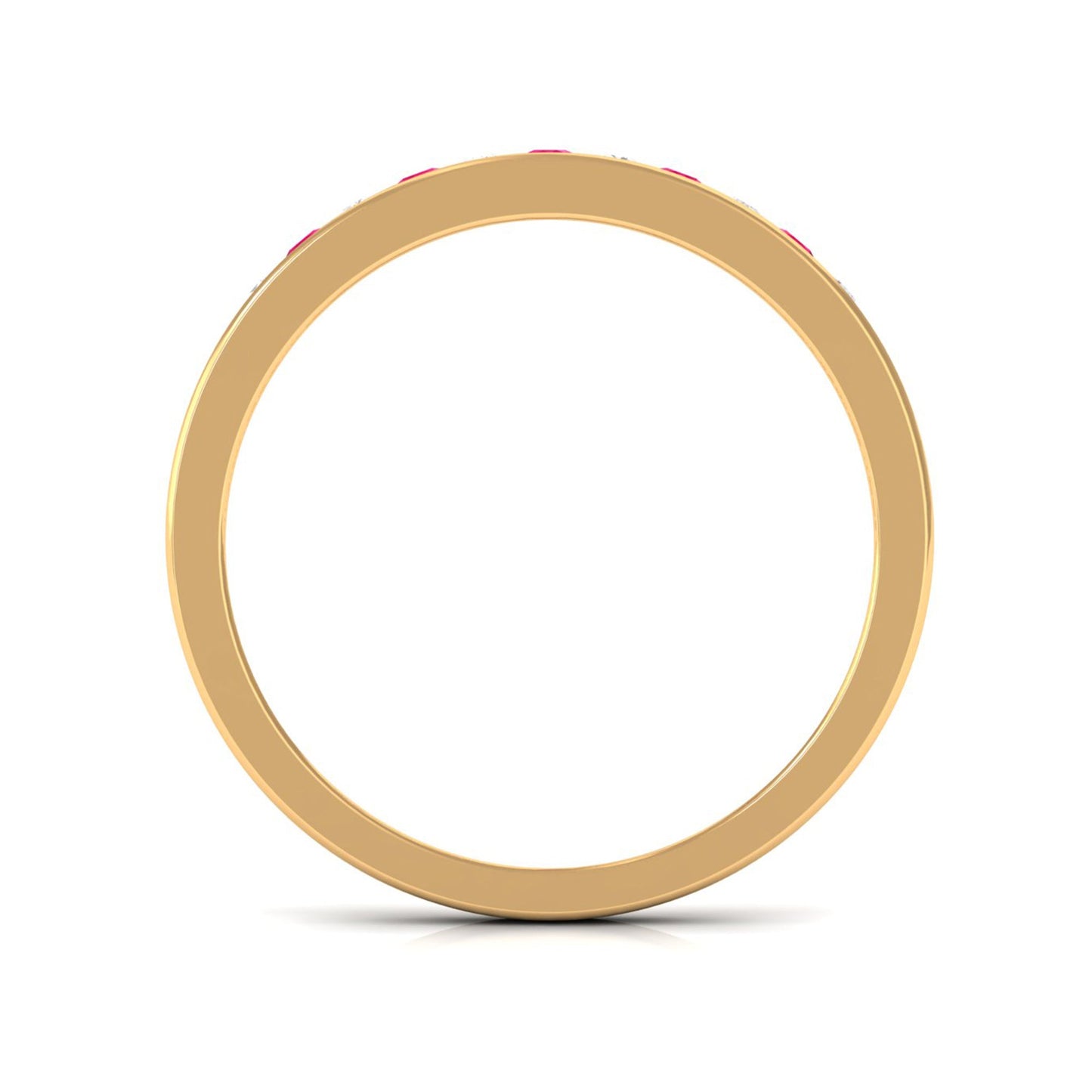 Minimal Ruby Diamond Ring in Channel Set