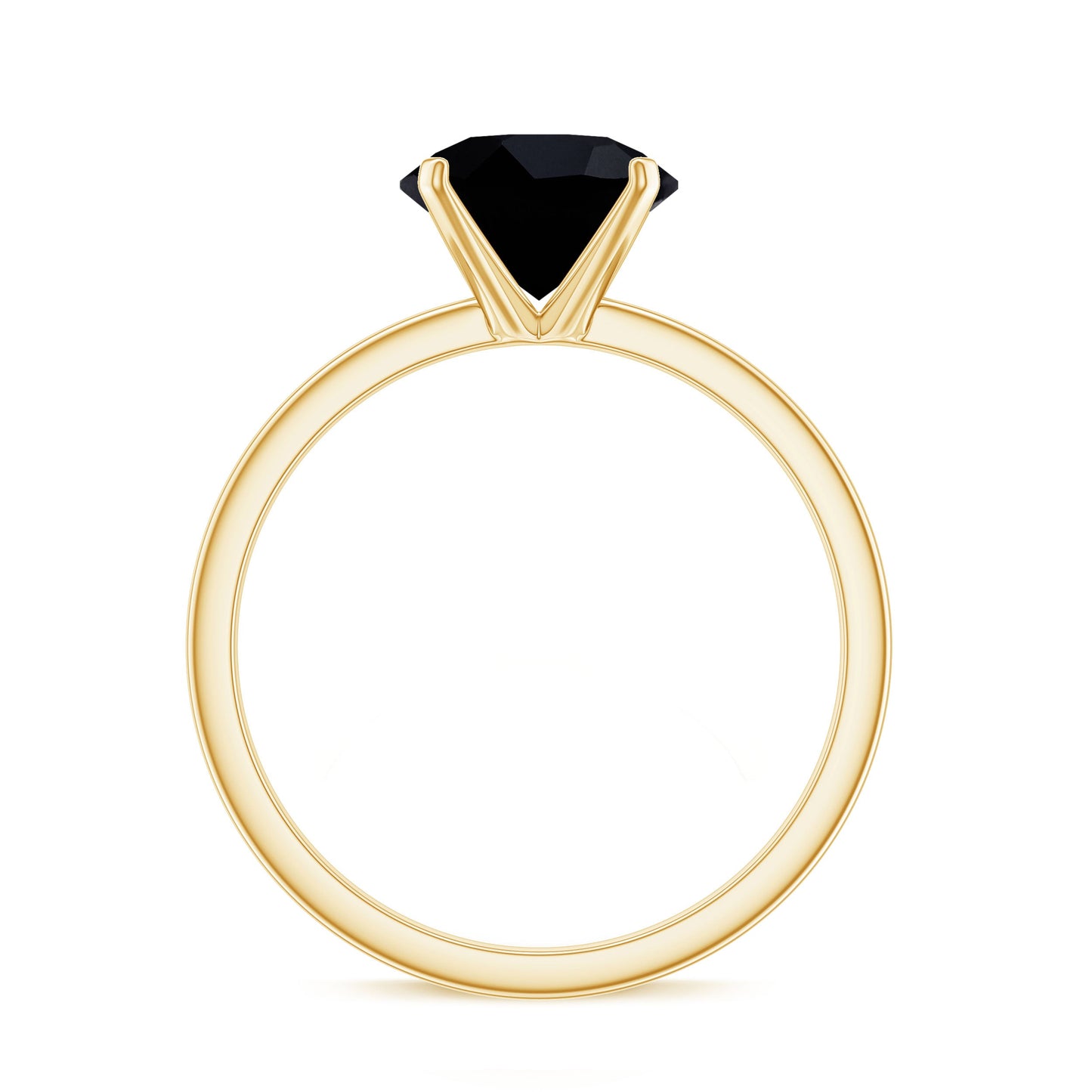 Certified Real 2.6 Carat Black Spinel Solitaire Engagement Ring