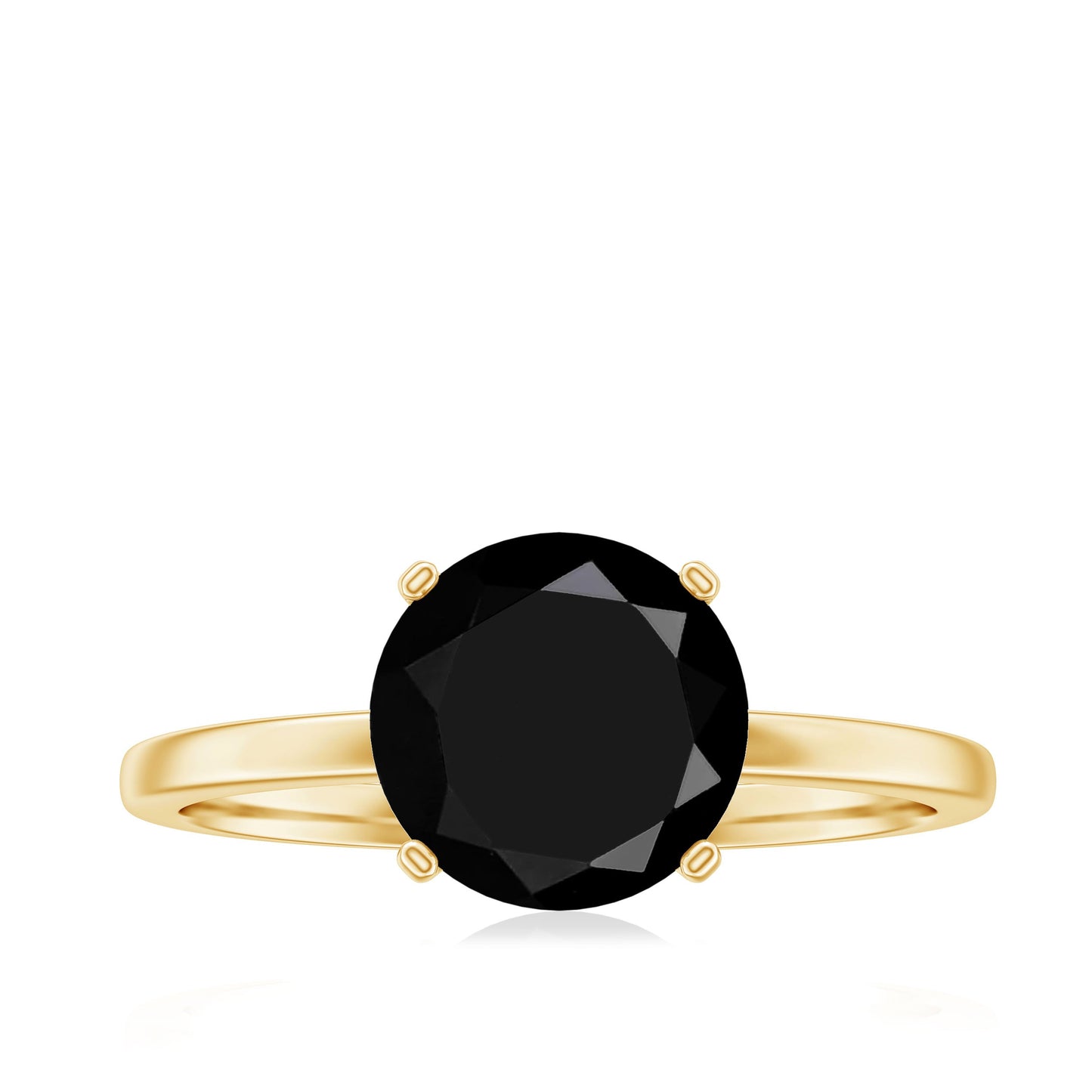 Certified Real 2.6 Carat Black Spinel Solitaire Engagement Ring