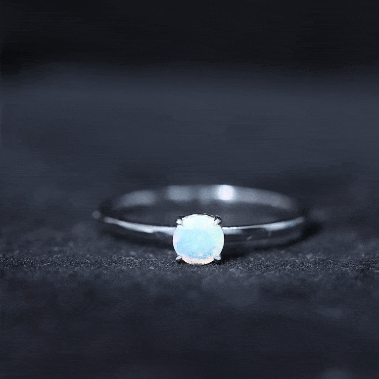 Certified Real Ethiopian Opal October Birthstone Ring