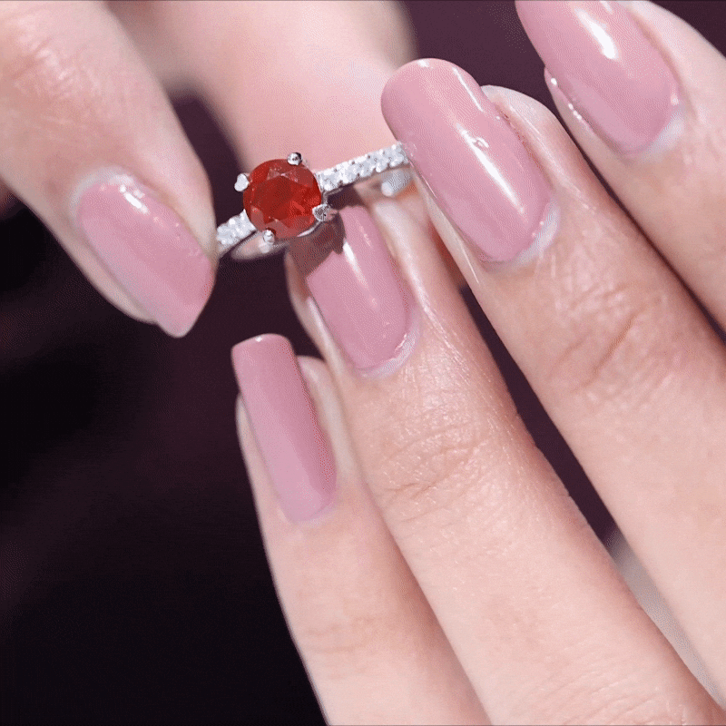 Designer Fire Opal Promise Ring with Diamond