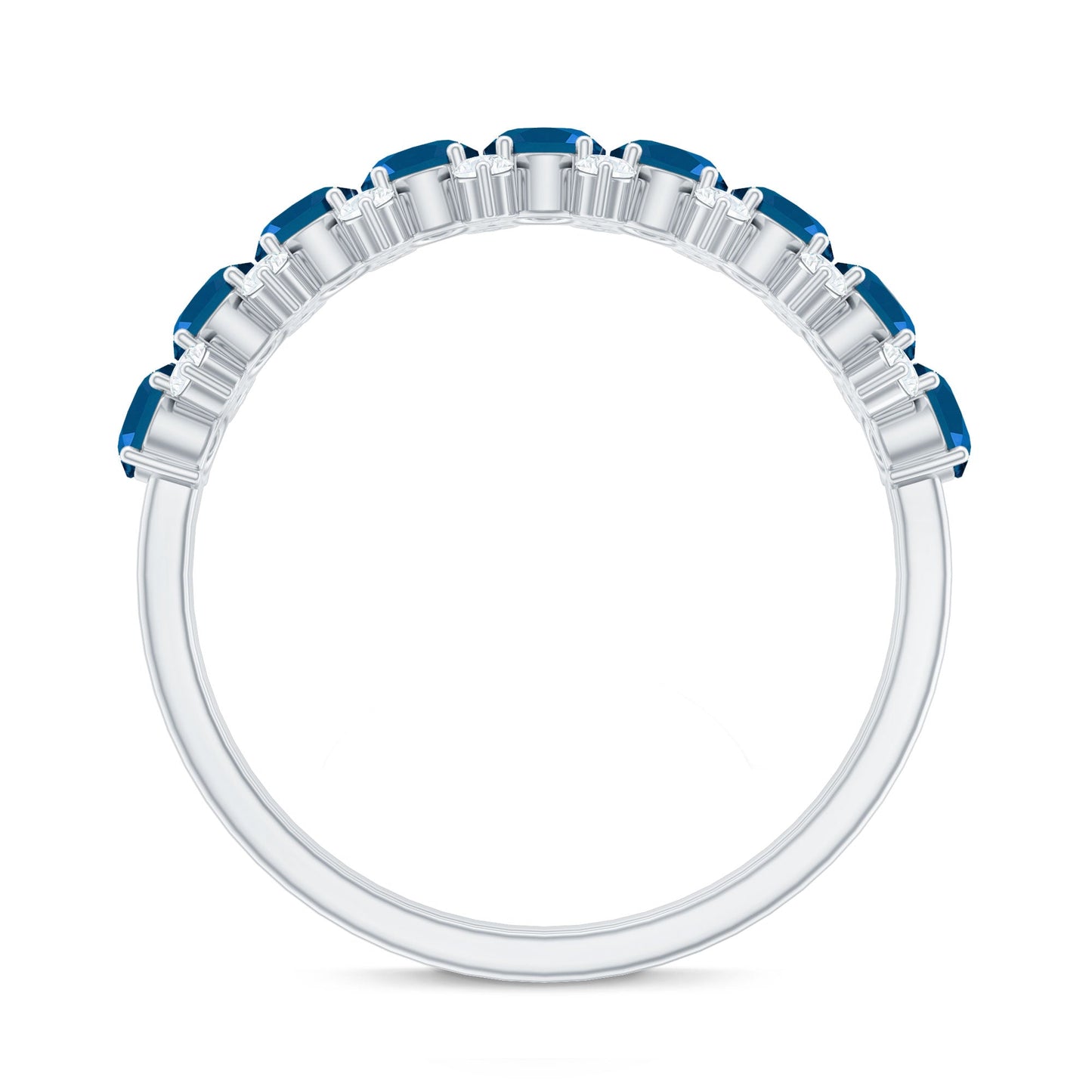 London Blue Topaz Half Eternity Band with Certificate