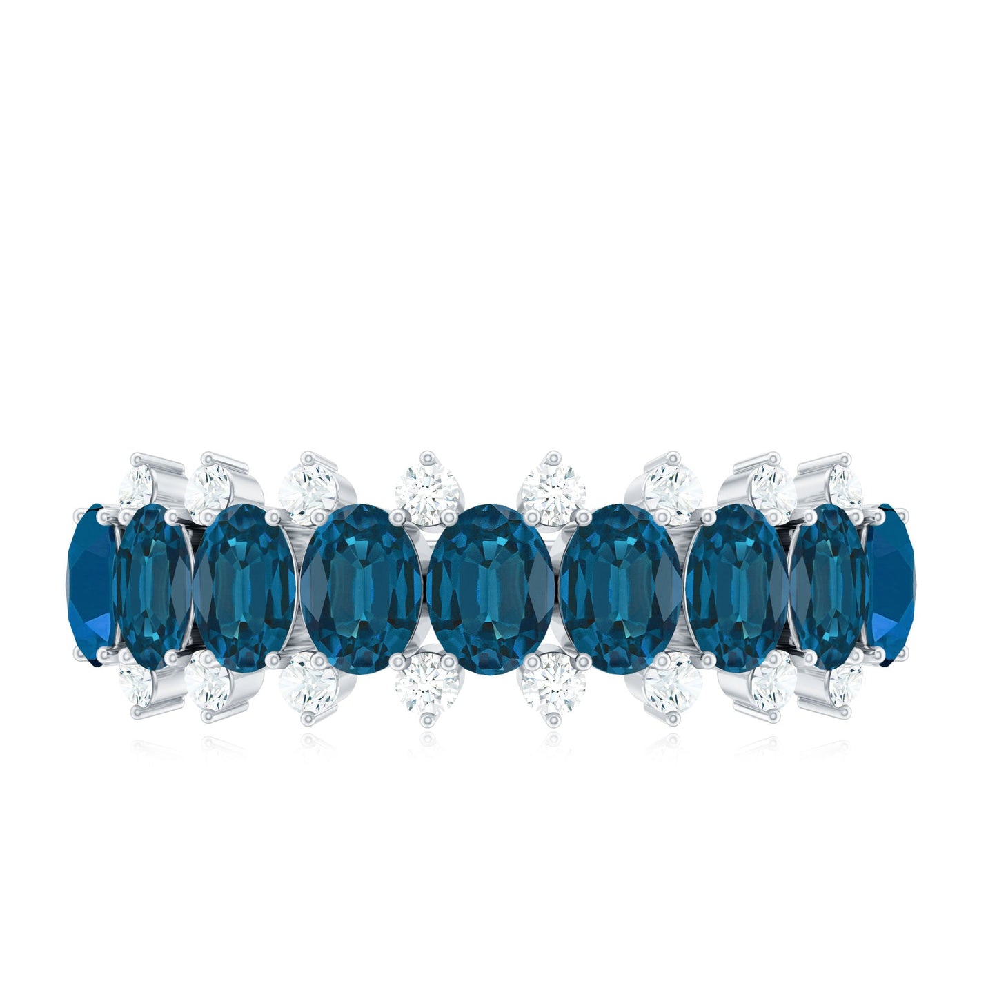 London Blue Topaz Half Eternity Band with Certificate