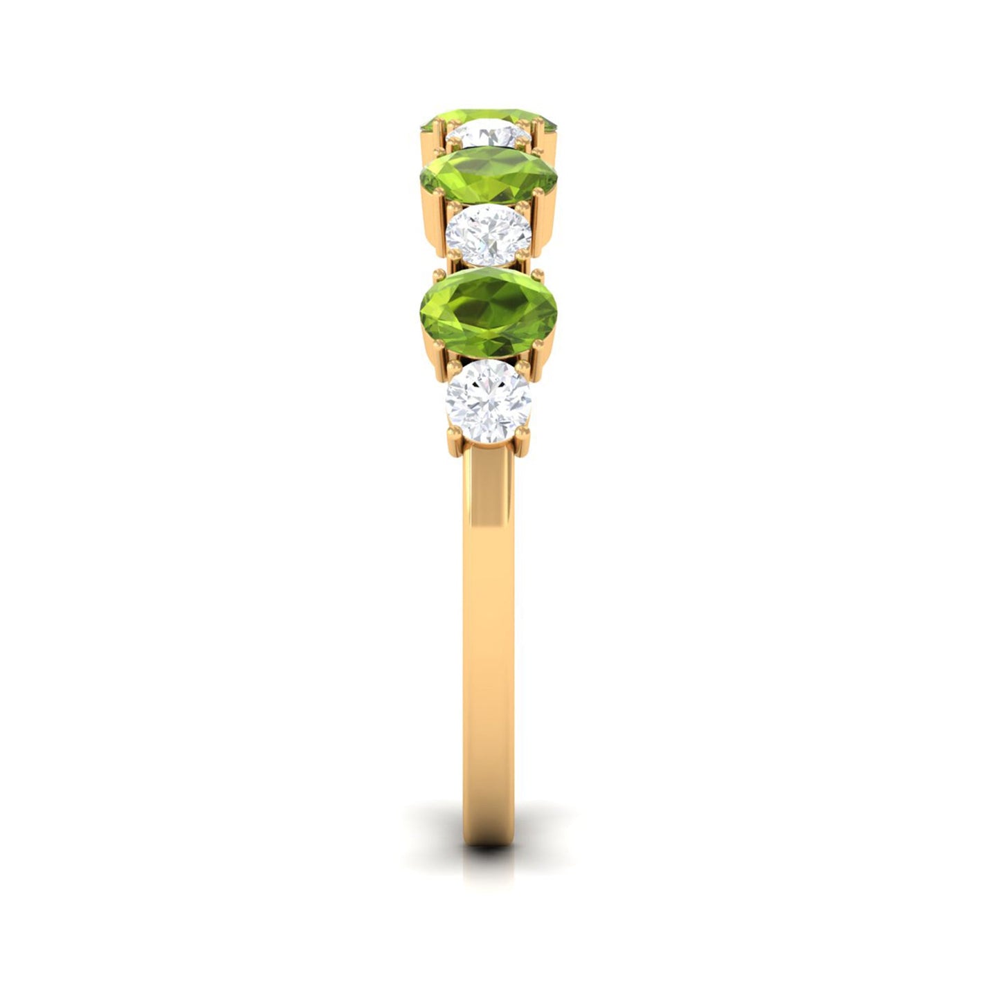 Alternate Peridot and Diamond Half Eternity Ring