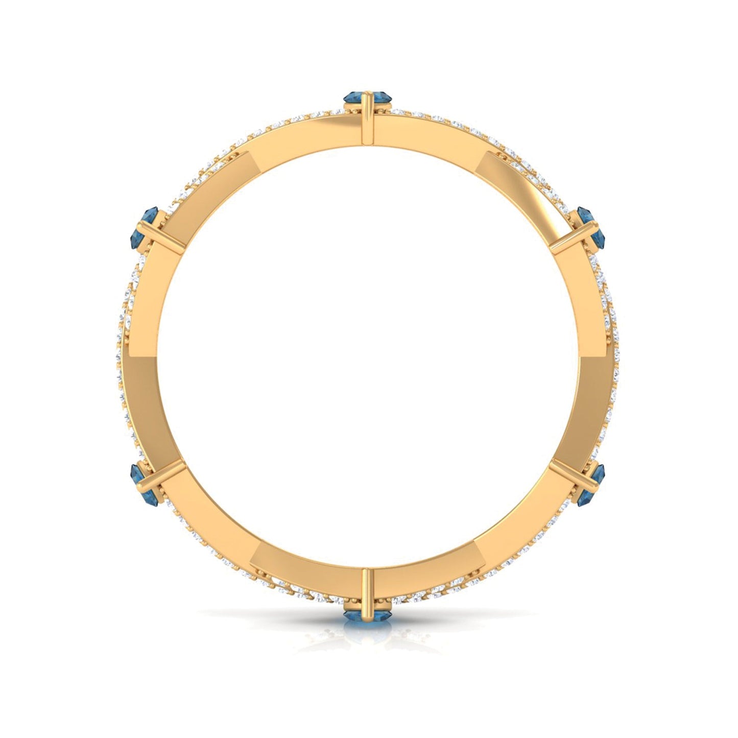 Marquise London Blue Topaz Crossover Eternity Band with Diamond