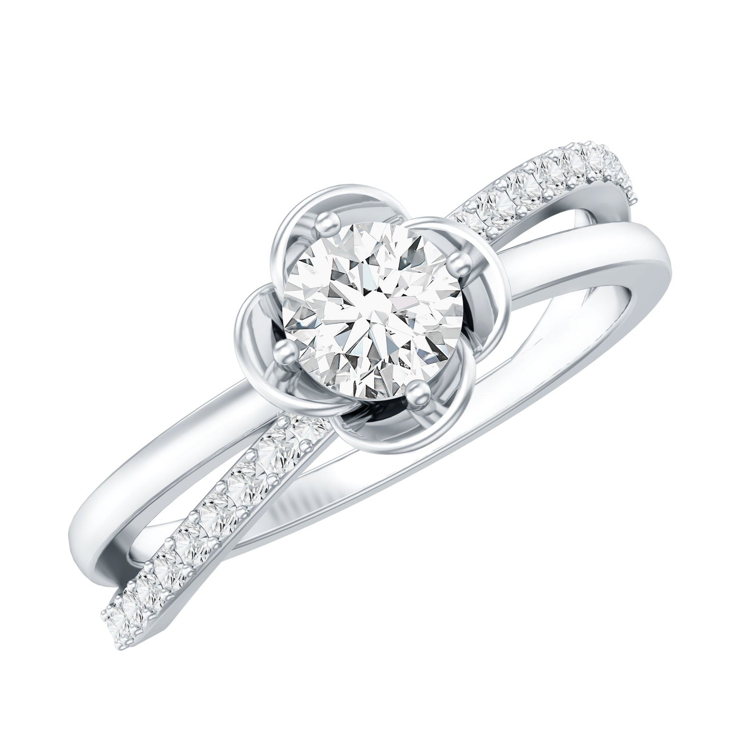 Flower Inspired Moissanite Proposal Ring for Women