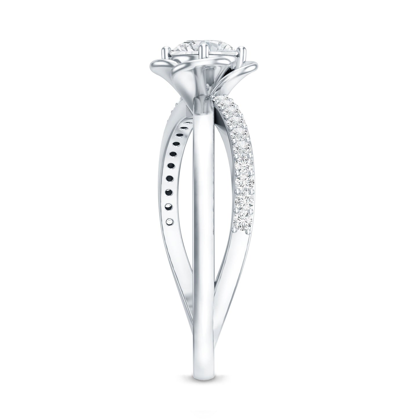 Flower Inspired Moissanite Proposal Ring for Women