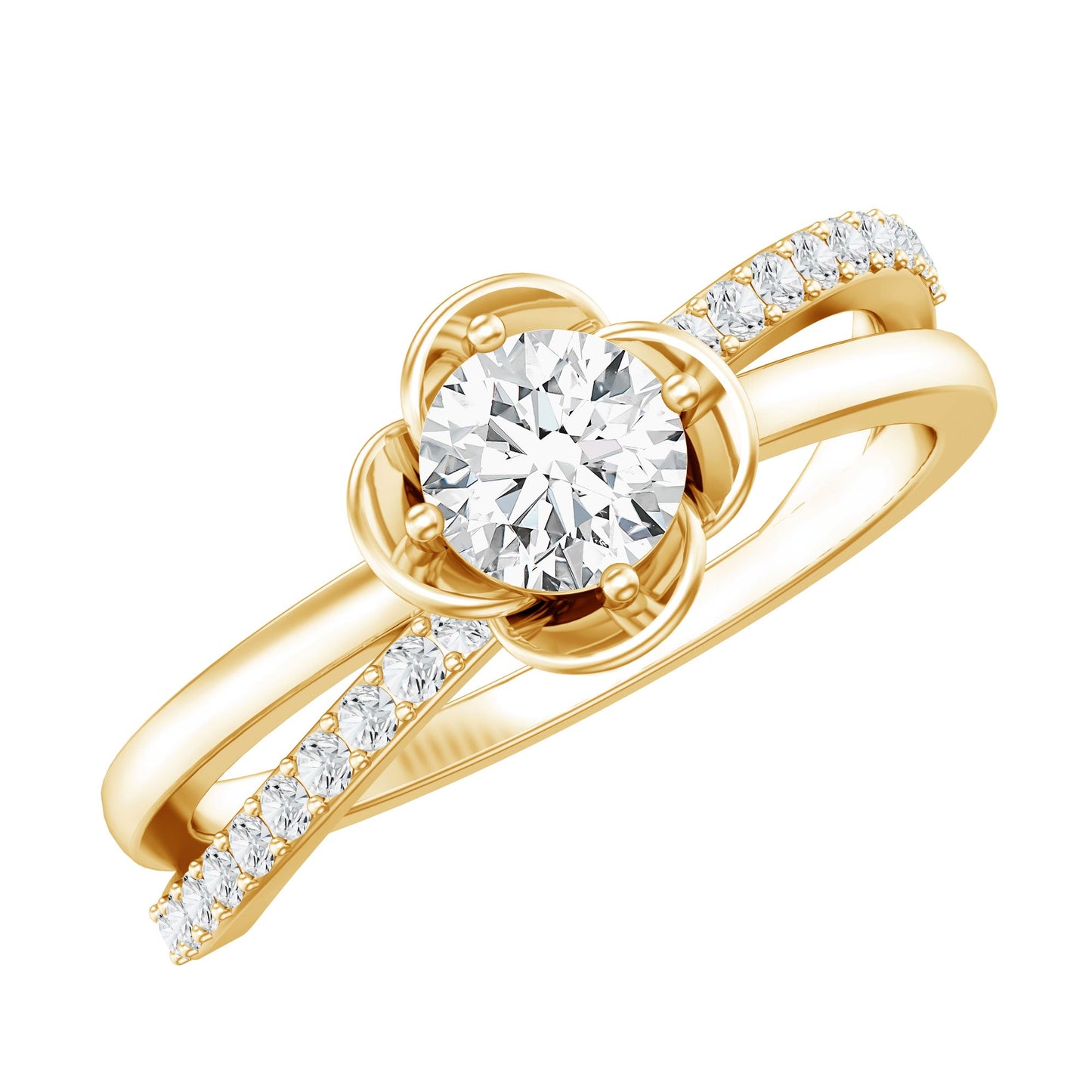 Flower Inspired Moissanite Proposal Ring for Women