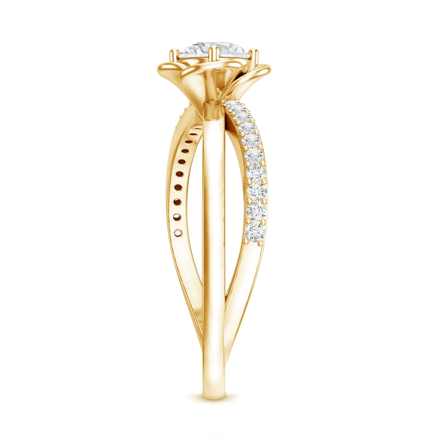 Flower Inspired Moissanite Proposal Ring for Women