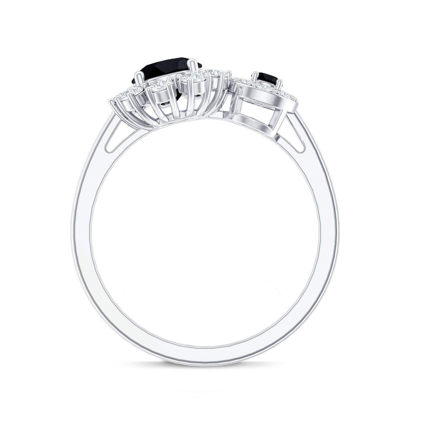 Lab Grown Black and White Diamond Designer Engagement Ring