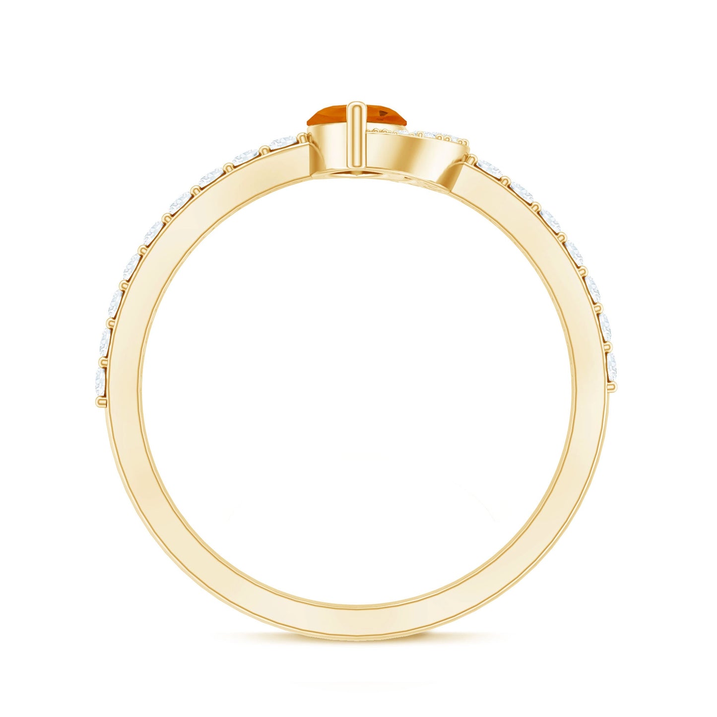 Minimal Marquise Fire Opal and Diamond Engagement Ring