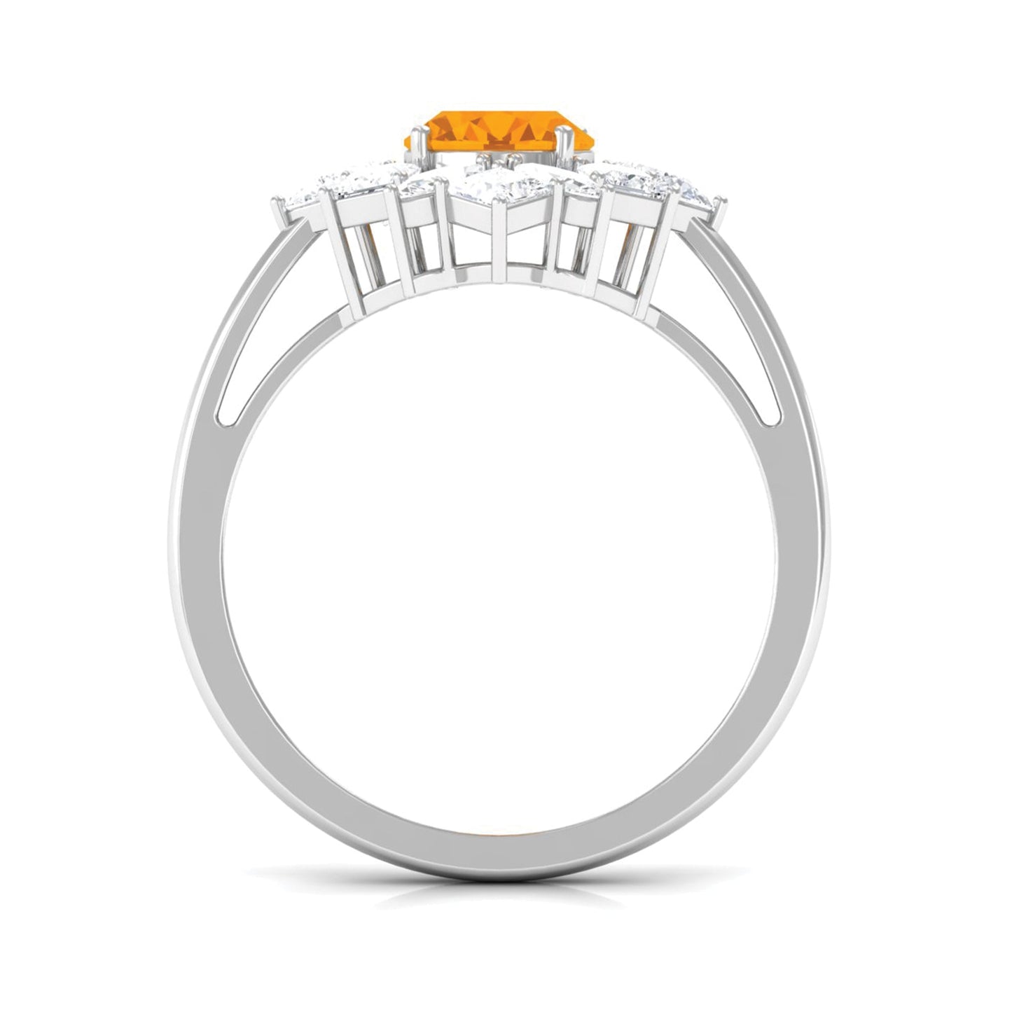 1 Carat Oval Fire Opal Cocktail Engagement Ring with Moissanite