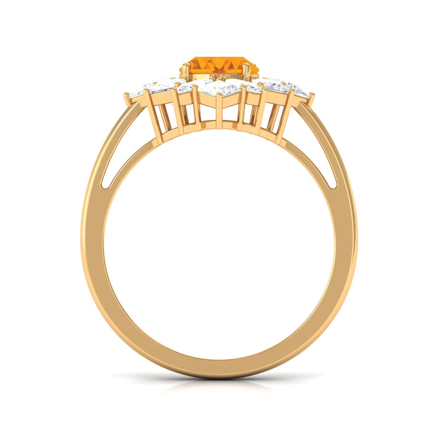 1 Carat Oval Fire Opal Cocktail Engagement Ring with Moissanite