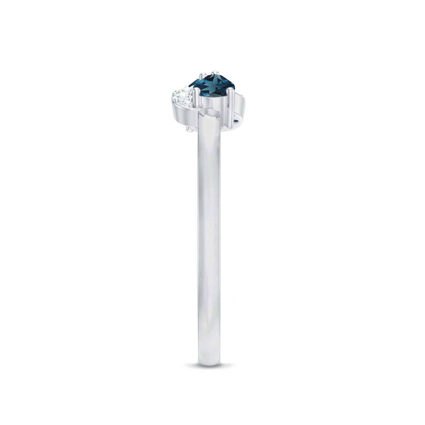Pear Shape London Blue Topaz Infinity Promise Ring with Diamond