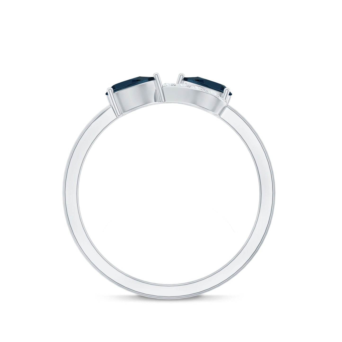 Pear Shape London Blue Topaz Infinity Promise Ring with Diamond
