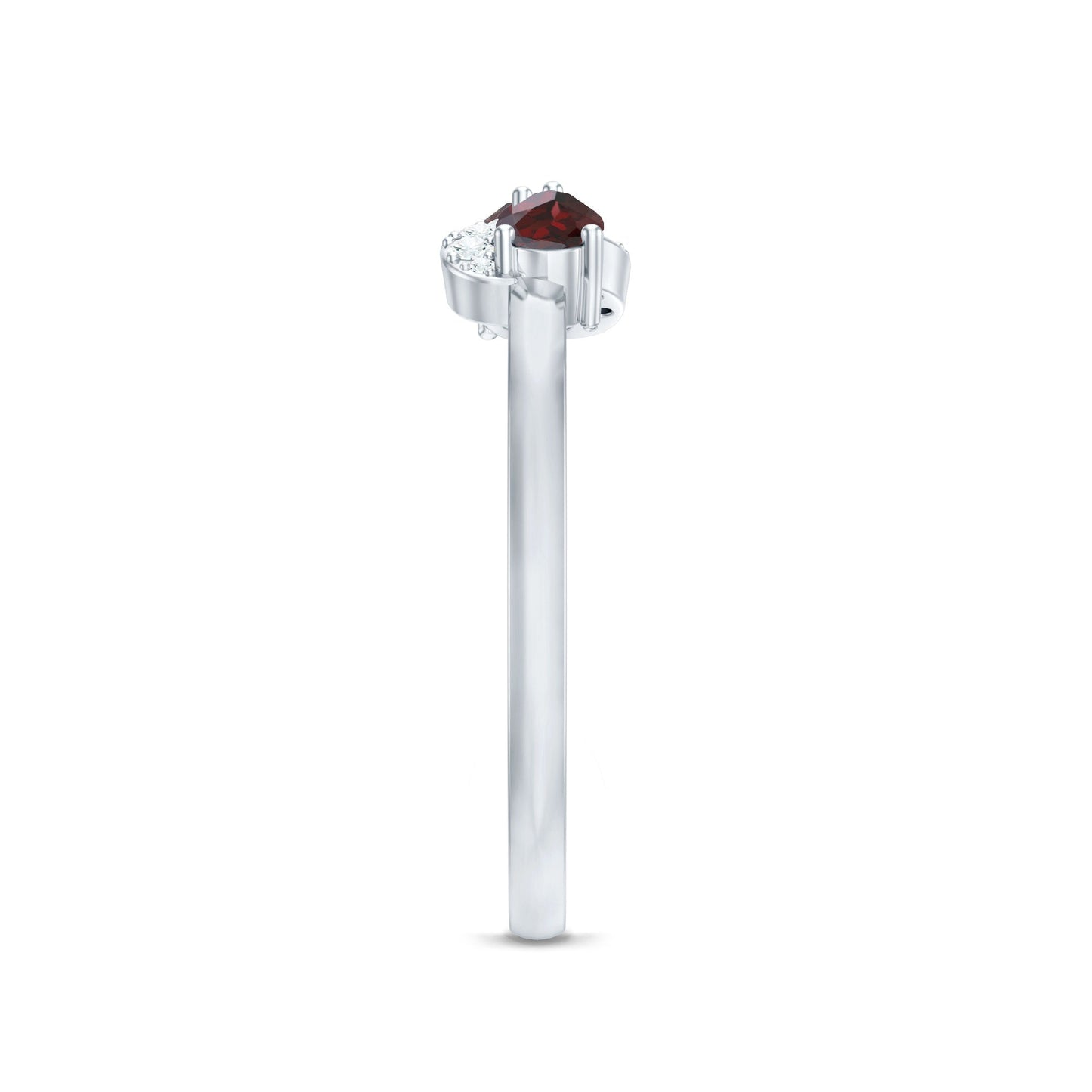 Real Garnet 2 Stone Infinity Promise Ring with Diamond