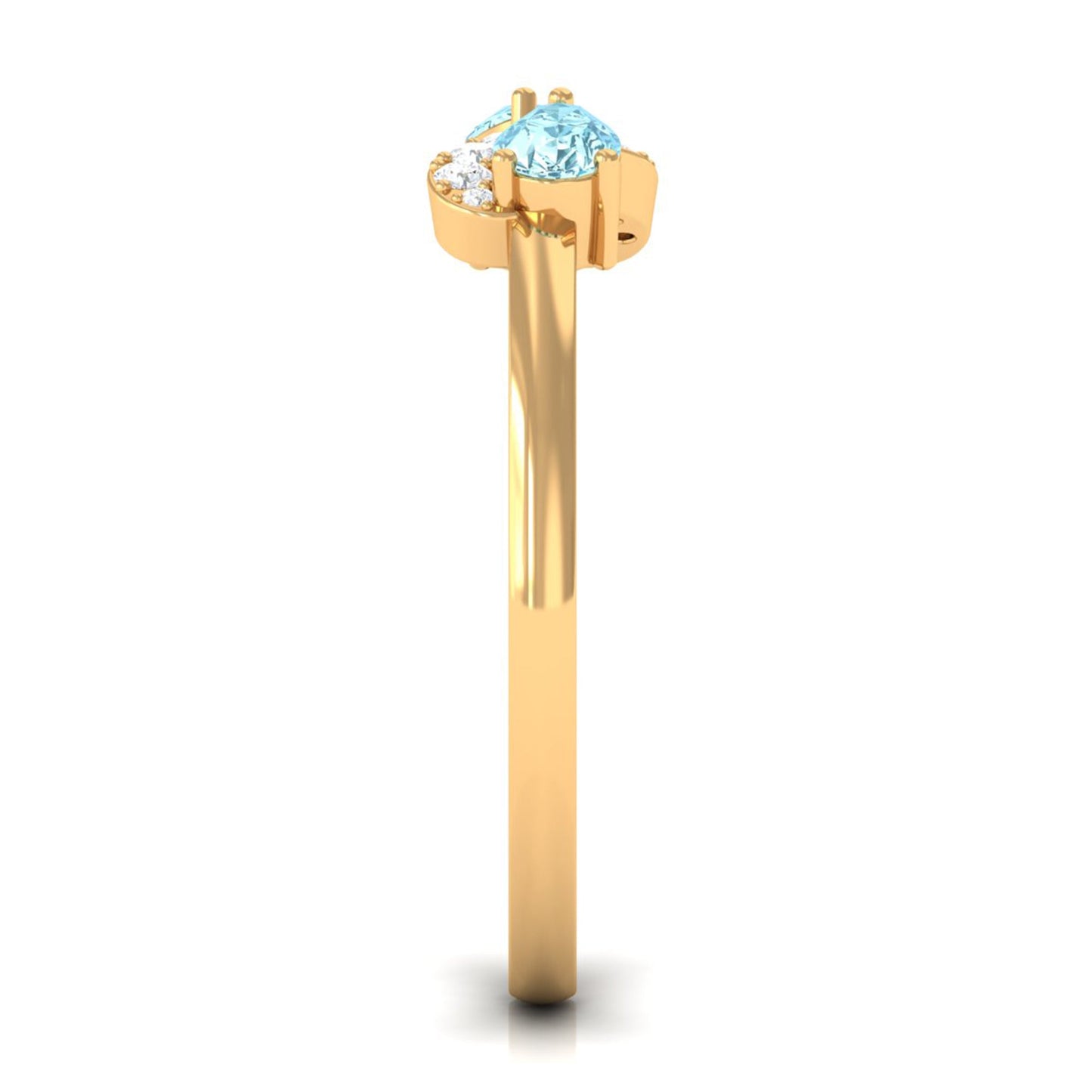 0.7 Carat Pear Aquamarine Infinity Promise Ring with Diamond