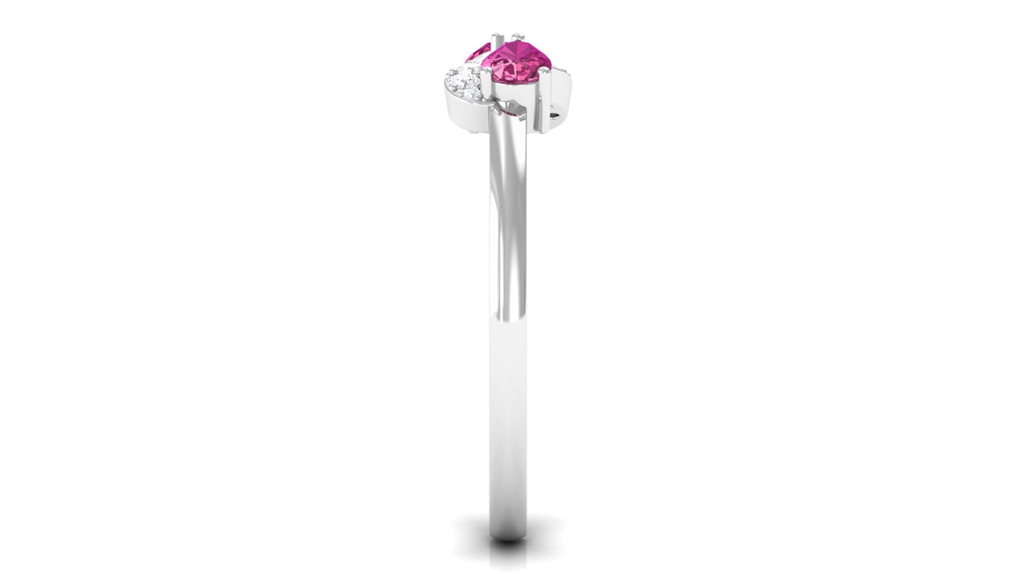 Pink Tourmaline Infinity Promise Ring with Diamond