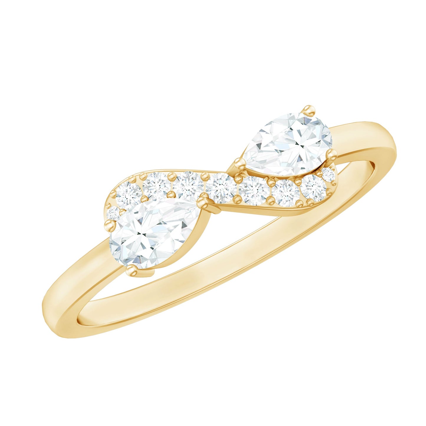 Brilliant Cut Moissanite Infinity Promise Ring for Her