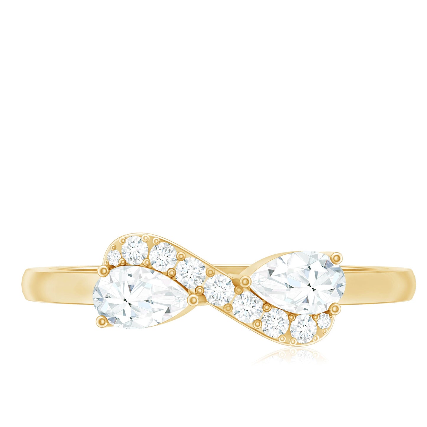 Brilliant Cut Moissanite Infinity Promise Ring for Her