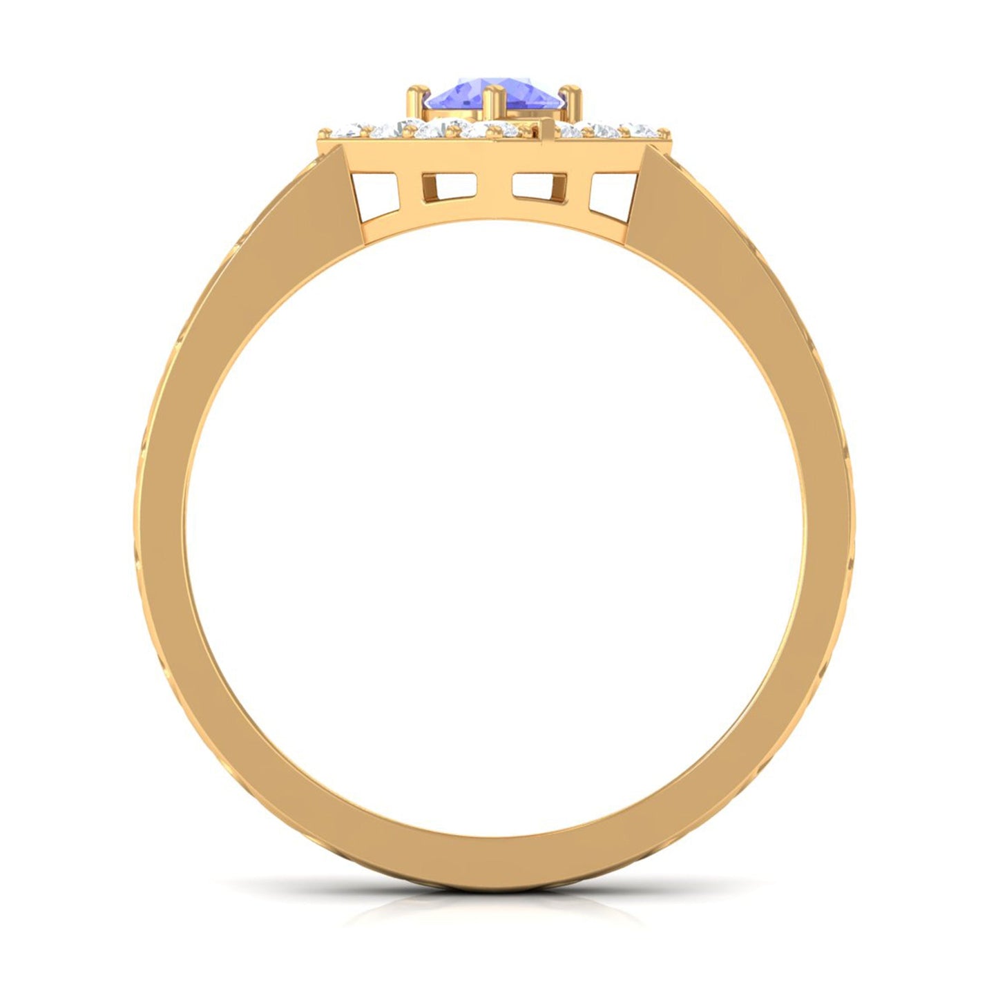 0.5 Carat Minimal Tanzanite and Diamond Ring