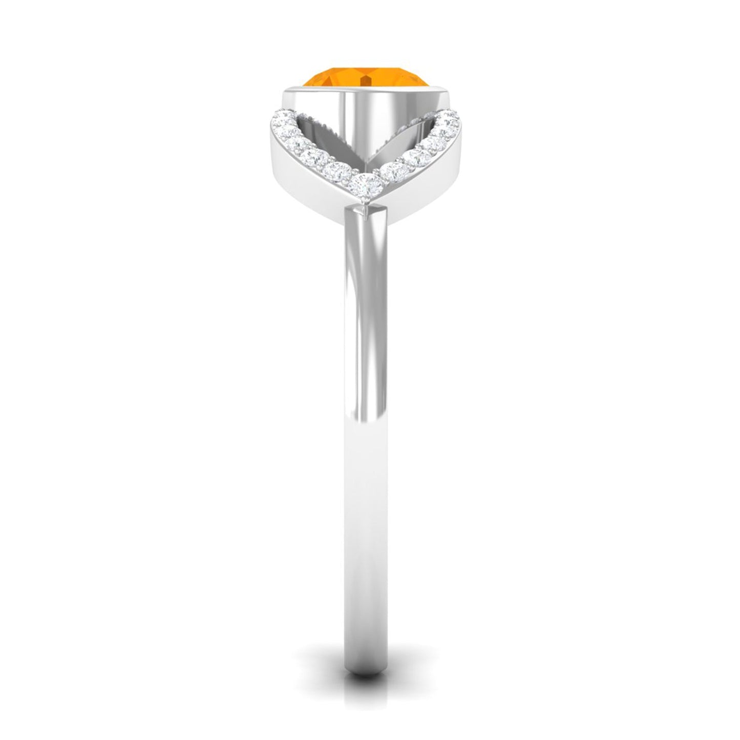 0.4 Carat Fire Opal and Diamond Split Shank Engagement Ring