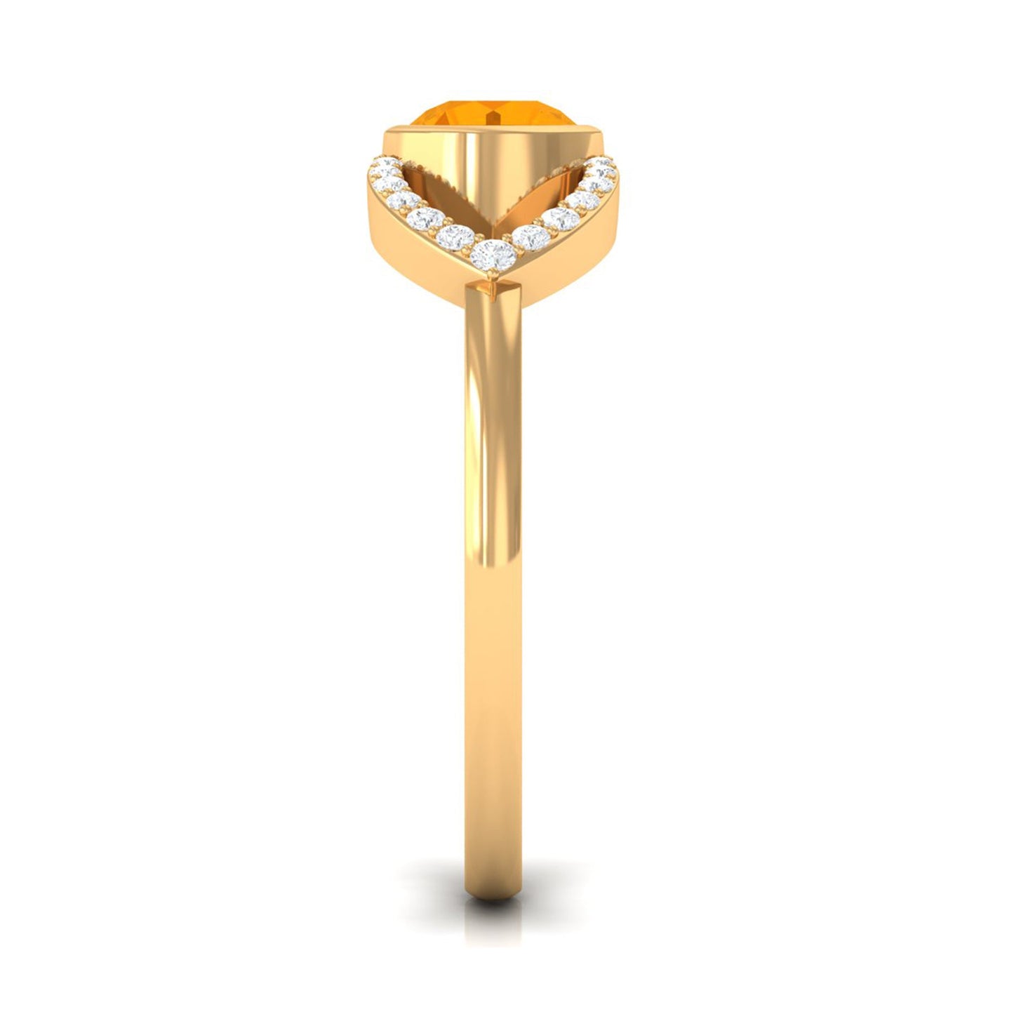 0.4 Carat Fire Opal and Diamond Split Shank Engagement Ring