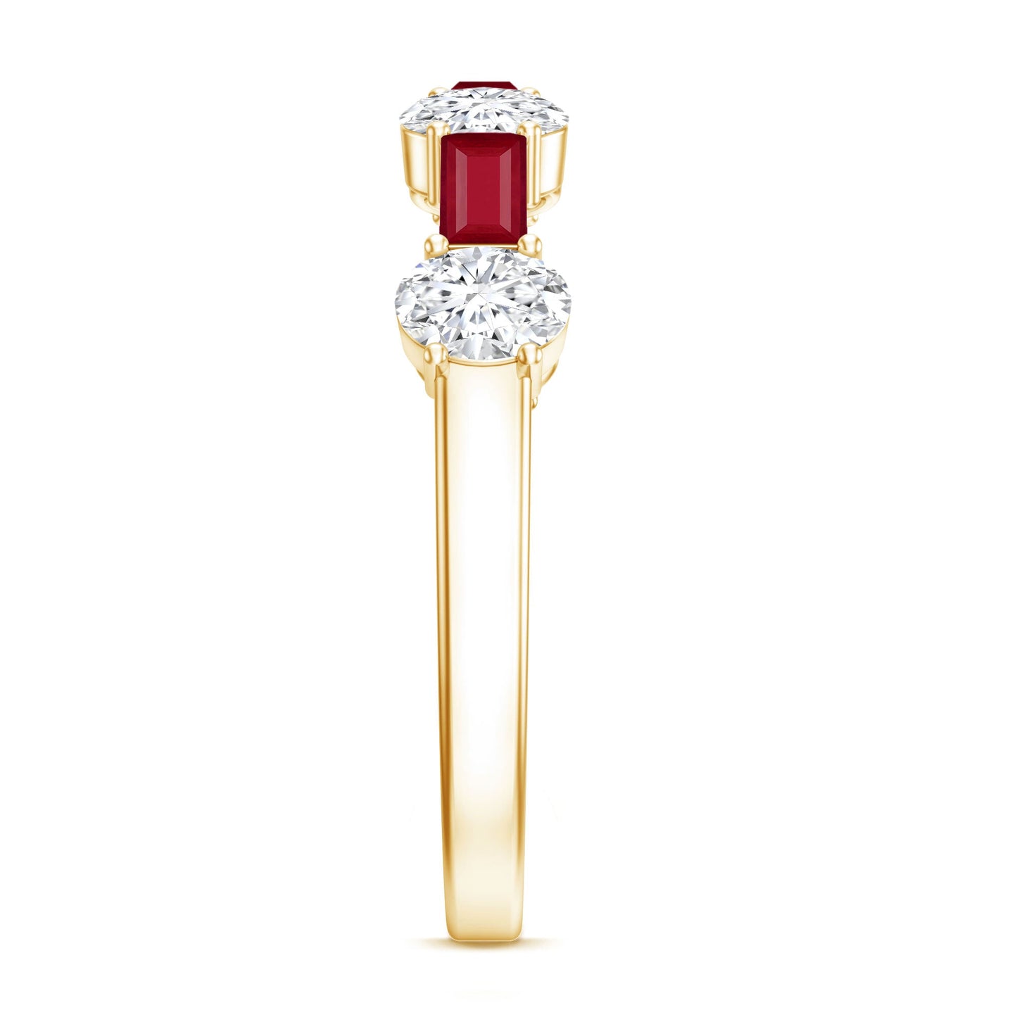 Ruby and Lab Grown Diamond Half Eternity Ring