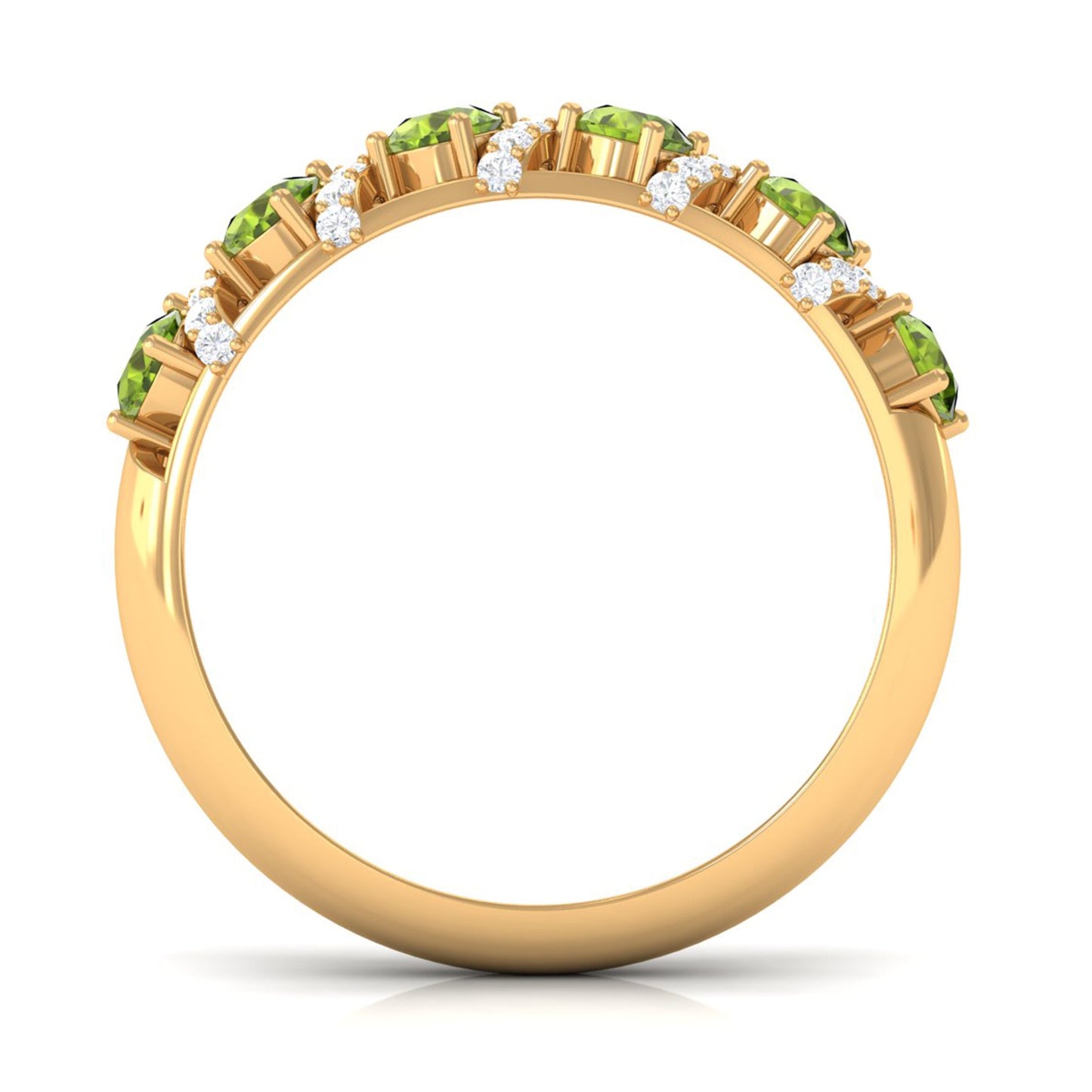 Designer Anniversary Ring with Peridot and Diamond