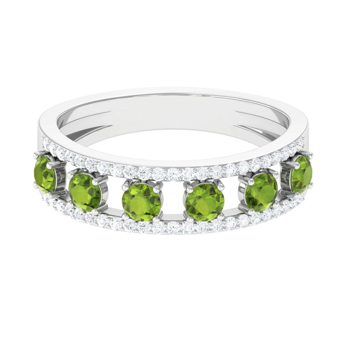 Peridot Anniversary Ring with Diamond