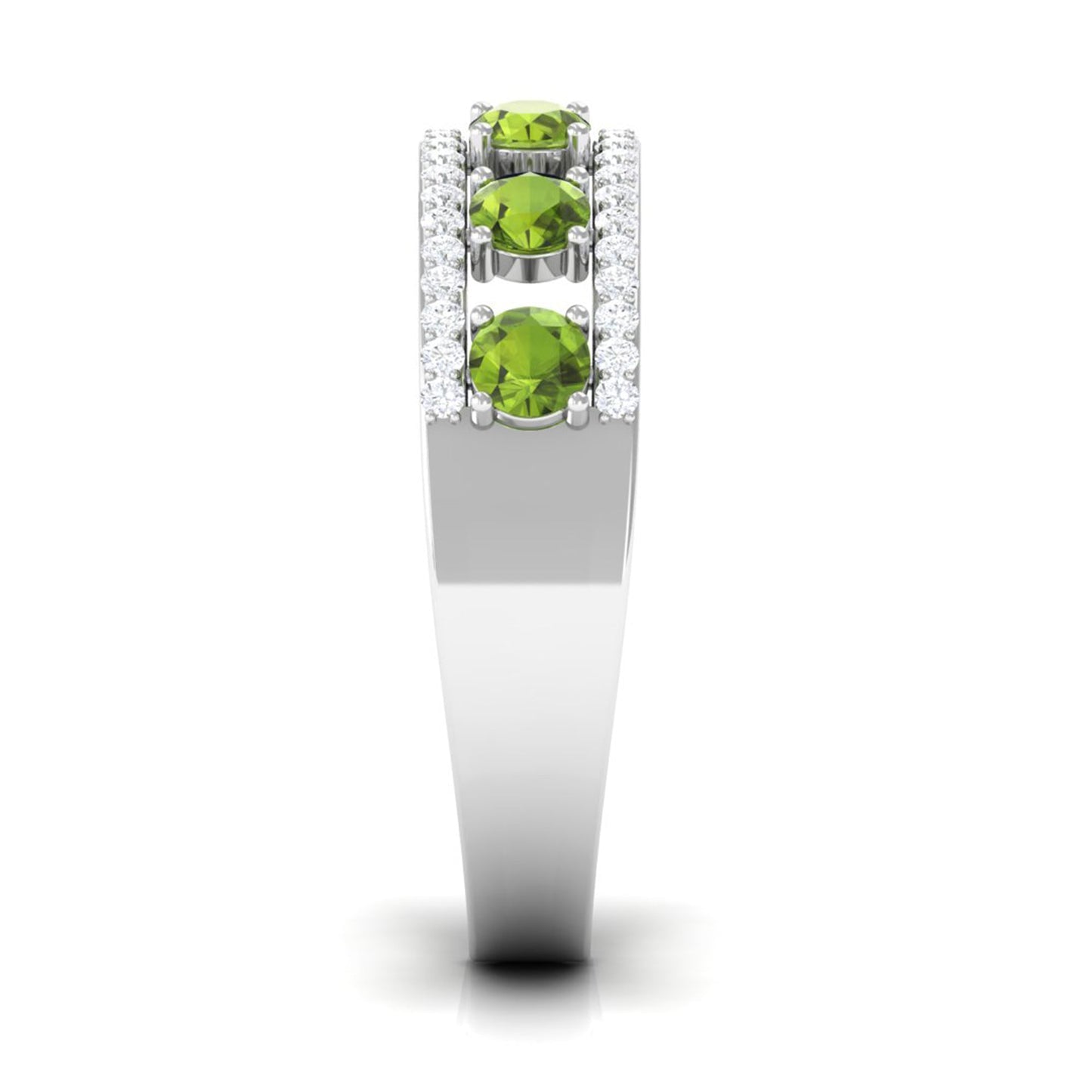 Peridot Anniversary Ring with Diamond