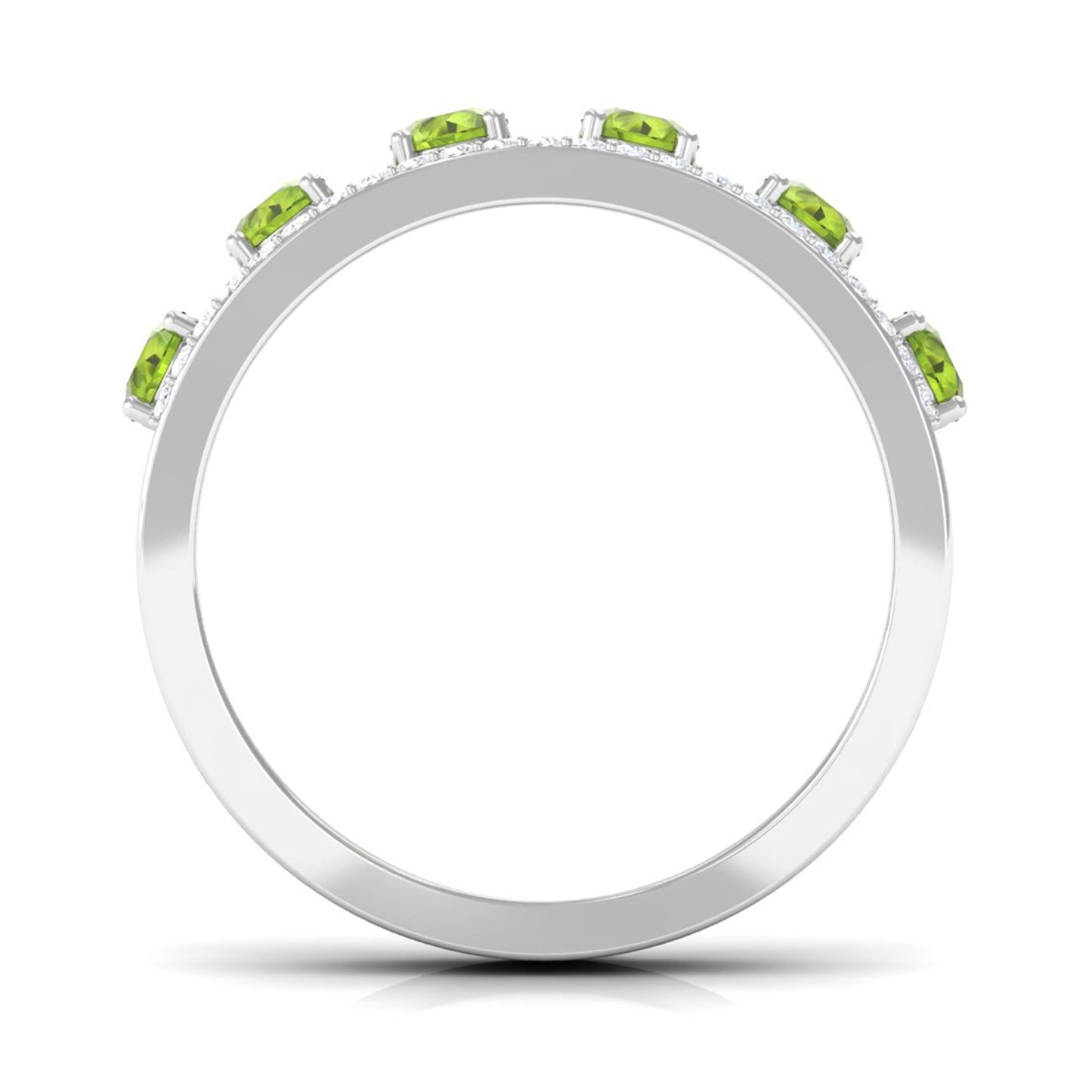 Peridot Anniversary Ring with Diamond